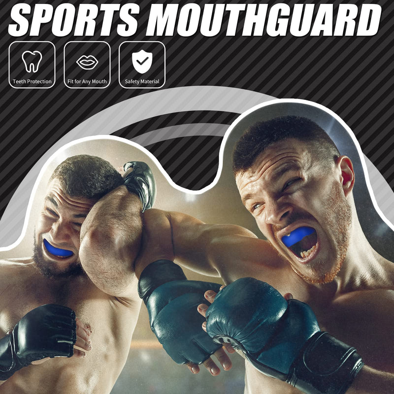 Frienda 20 Pcs Athletic Sport Mouth Guards Silicone Mouthguard Teeth Armor Game Guard Mouth Guard for Kids Adults Youth Wrestling Basketball Boxing MMA Football Taekwondo Karate, Blue and White - BeesActive Australia