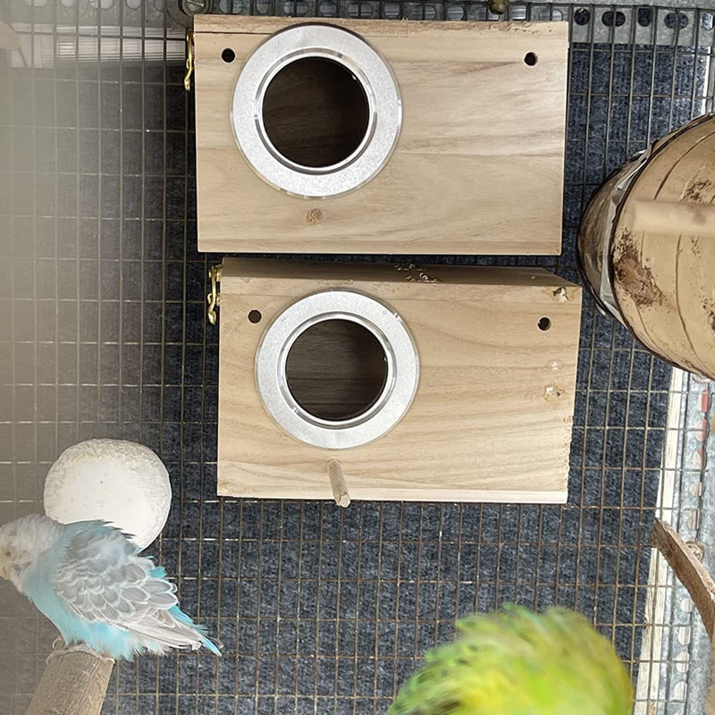 kathson Parakeet Nesting Box,Parrot Nest Home,Lovebirds Mating Breeding Wood House with Feeding Spoon 4 Toys Balls for Budgerigar Canary Cockatiel Small Birds (6 PCS) - BeesActive Australia