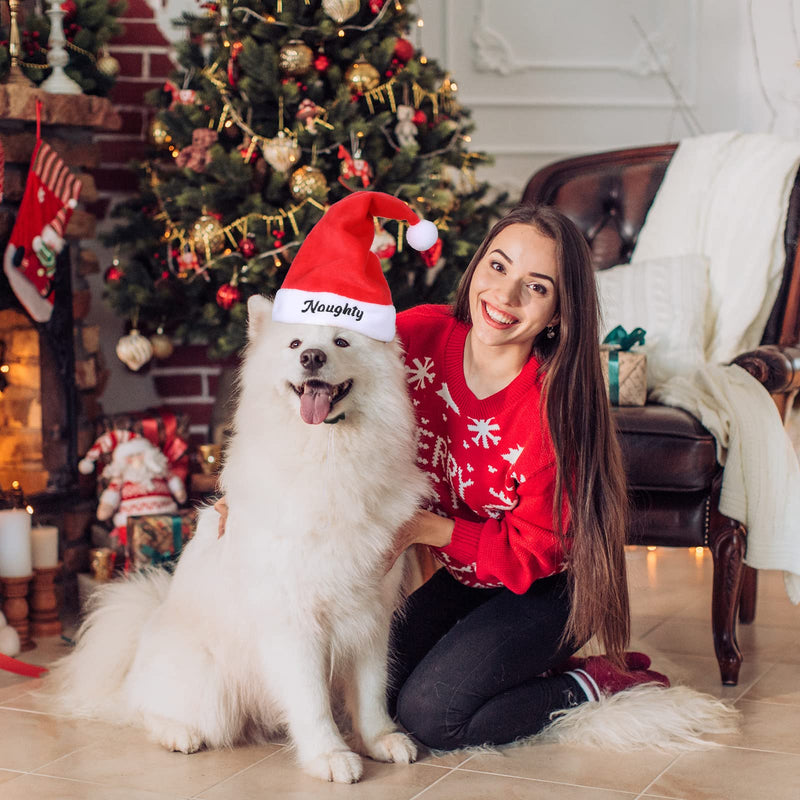 2 Pieces Dog Santa Hat Cute Cat Christmas Hats Adjustable PET Costumes for Christmas Cats Dogs Pets Outfit Supplies (2 Pcs) - BeesActive Australia