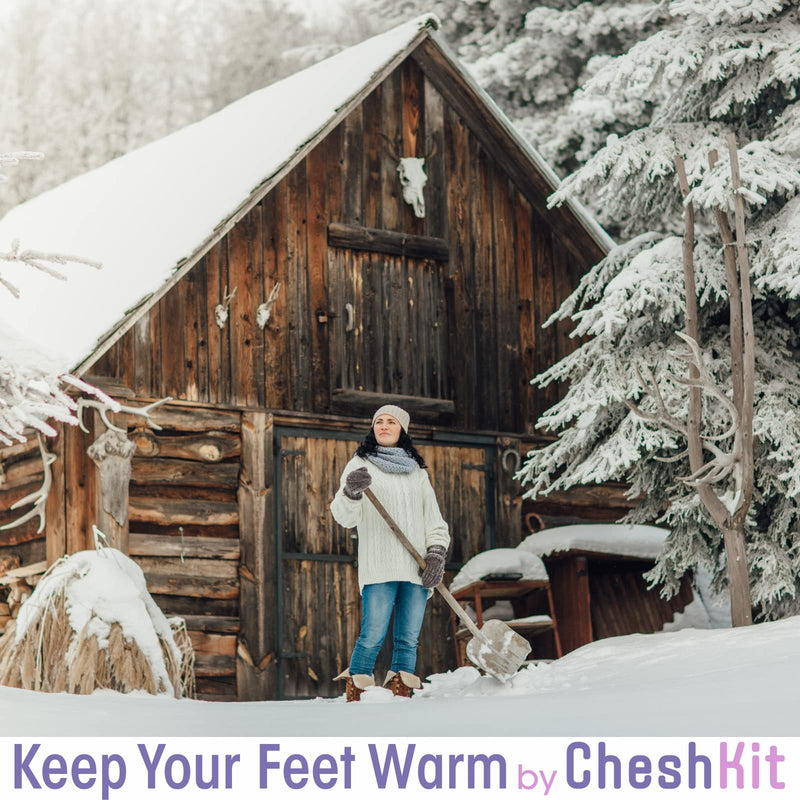 CheshKit Cozy Warm Boot Liner Socks - Hiking Outdoor Sport - Polartec Fleece Winter Socks Large Dark Plum - BeesActive Australia