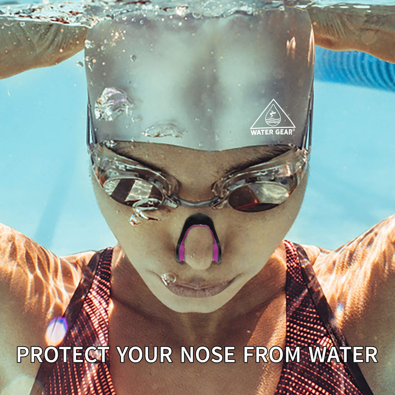 Water Gear Swim Nose Clip - Nose Plug for Swimming - Swimming Nose Clip for Adults Pink - BeesActive Australia