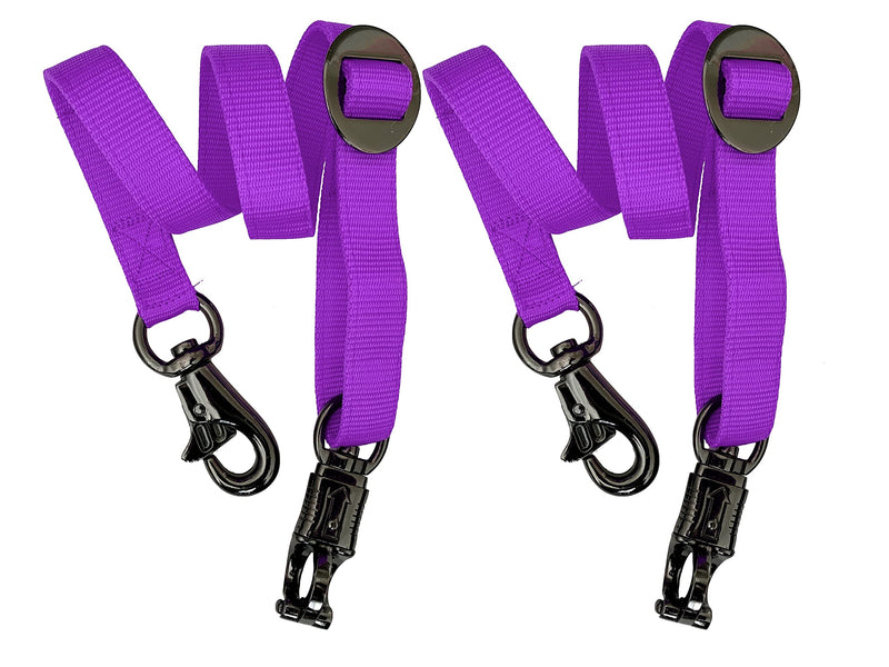 Majestic Ally Pack of 2, Double Thick Trailer Tie for Horse Haulage, Cross tie with Adjustable Buckle, Panic Snap and Bull Snap – 1 Inch by 36 Inch Purple - BeesActive Australia