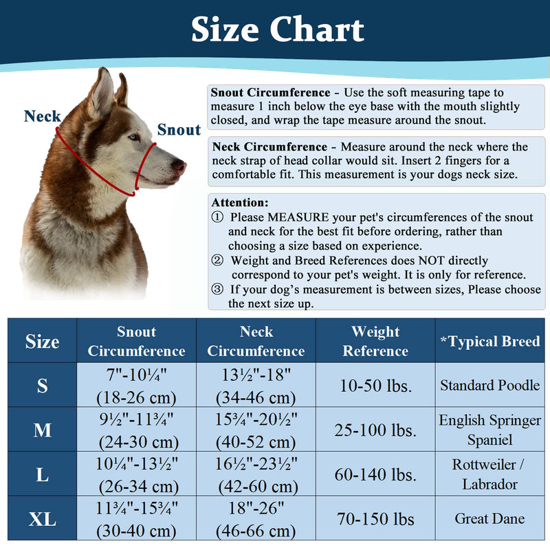 Dog Head Collar, No Pull Soft Head Halter with Safety Clip for Heavy Pullers, Durable Dog Training Halter Stops Pulling for Walking Medium Large Dogs Black - BeesActive Australia