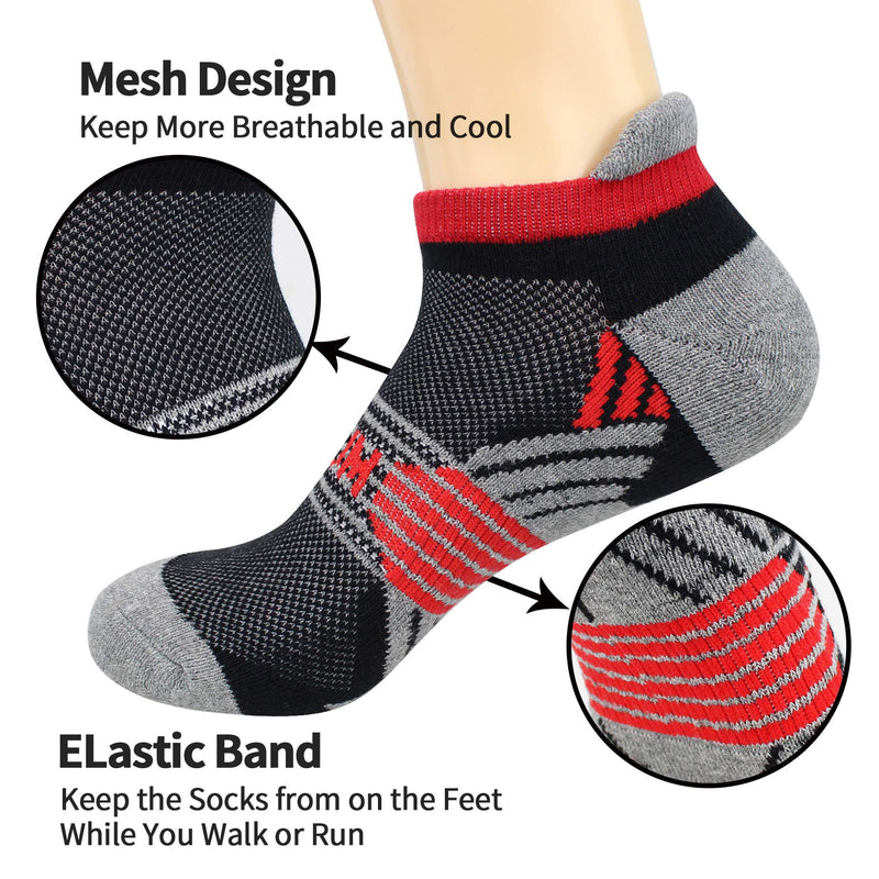 BIOAUM Cushioned Men's Ankle Socks Size 10-13, 6 Pairs Cotton Athletic Sport Breathable Low Cut Socks for Running Multicoloured - BeesActive Australia
