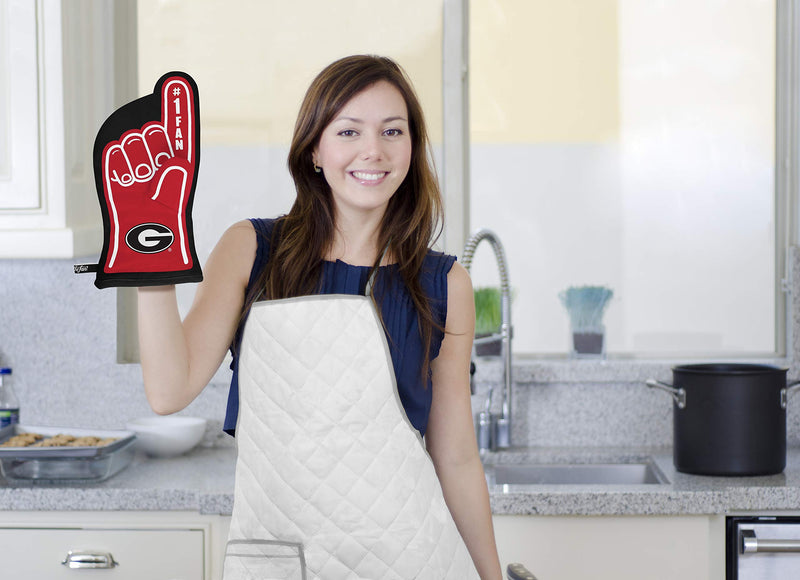 YouTheFan NCAA #1 Oven Mitt: 13.25'' x 6.5'' Heat Resistant 100% Quilted Cotton Team Oven Mitt Georgia Bulldogs 13.25" x 6.5" Team Color - BeesActive Australia