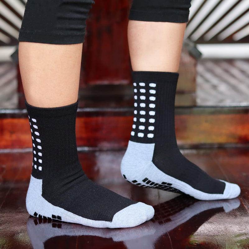 RATIVE Anti Slip Non Skid Slipper Hospital Socks with grips for Adults Men Women X-Large 6 Pairs-black - BeesActive Australia