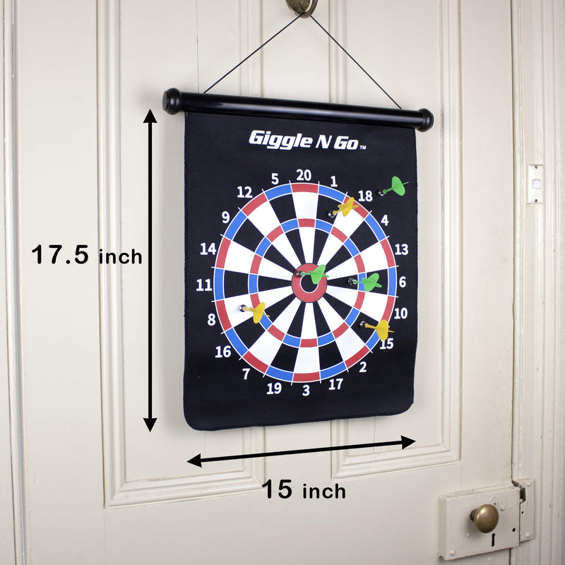 [AUSTRALIA] - GIGGLE N GO Magnetic Dart Board Game - Our Reversible Rollup Kids Dart Board Set Includes 6 Safe Darts, 2 Dart Games and Easily Hangs Anywhere - Ultimate in Indoor Games A Monster Theme 