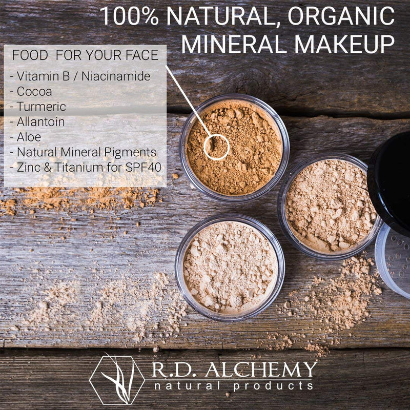 100% Natural & Organic Mineral Loose Powder Medium Shade - Best Powder Concealer or Foundation for Normal to Oily Skin. Buildable Coverage for Dark Circles, Blemishes, Dark Spots, or All Over. - BeesActive Australia