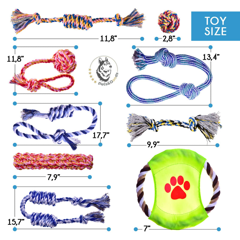 Dog Toys - Puppy Chew Toys - Rope Toys for Small Dogs - Safe Puppy Teething Toys - Small Dog Chew Toys Set - Teething Puppy Toys - Dog Rope Toys - Dog Toys Pack of 9 - Washable Cotton Rope Dog Toy - BeesActive Australia