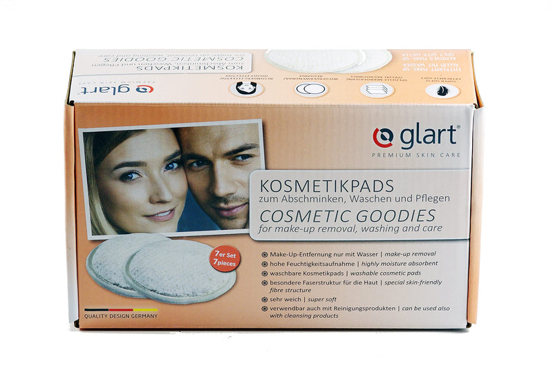 Glart 44AP Washable Makeup Removable Pads with Wash Bag - Beige and White (7-Pack) - BeesActive Australia