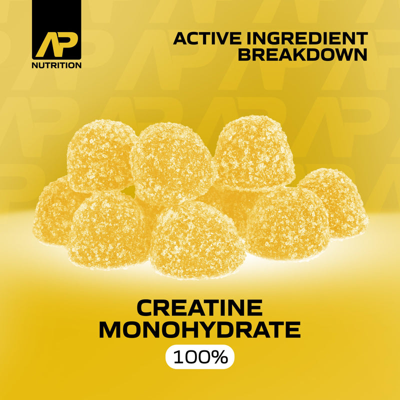 Delicious Creatine Gummies - 3,300mg+ Creatine Monohydrate per Serving - Lemon Flavour - Creatine Gummies for Men and Women (90 Gummies) - BeesActive Australia