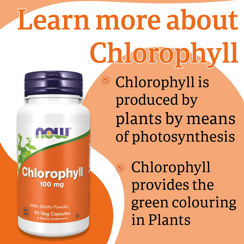 Now Foods, Chlorophyll, 100mg, 90 Vegan Capsules, Lab-Tested, Vegetable, Minerals, Gluten Free, Soy Free, Vegetarian - BeesActive Australia