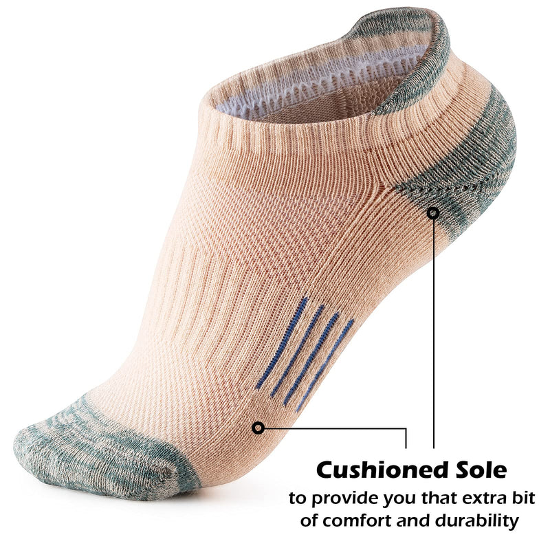 Gonii Ankle Socks Womens Running Athletic No Show Socks Cushioned 5-Pairs 5 Pairs Fun Sorbet Colors 6-8 - BeesActive Australia