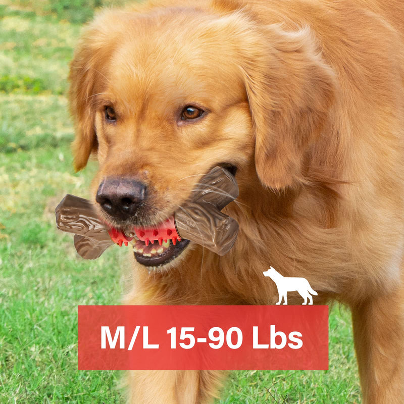 Tough Dog Toys Aggressive Chew Toys for Large Dogs, RANTOJOY Durable Dog Chew Toys for Medium Large Breed, Nylon Rubber Dog Teething Stick Toys Puppy Chewers Dogs Birthday Gift Christmas Beef B - BeesActive Australia
