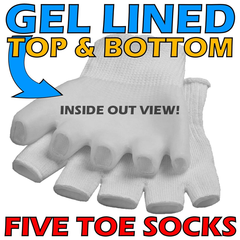 Medipaq® GEL Open Five Toe Socks - Cushion Your Feet - Moisturising to Avoid Dry Skin - Heal Athlete's Foot by Separating Toes 1x Pair - Beige - BeesActive Australia