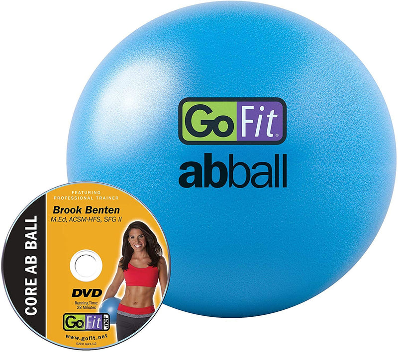 GoFit 20cm Core Ab Ball - with Inflation Tube and Training DVD,Blue - BeesActive Australia