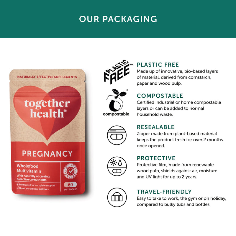 Pregnancy Multi Vitamin and Mineral � Together Health � Recommended During Conception, Pregnancy & Breastfeeding � Includes 400mcg Folic Acid � Vegan Friendly � Made in The UK � Pack of 2 - BeesActive Australia