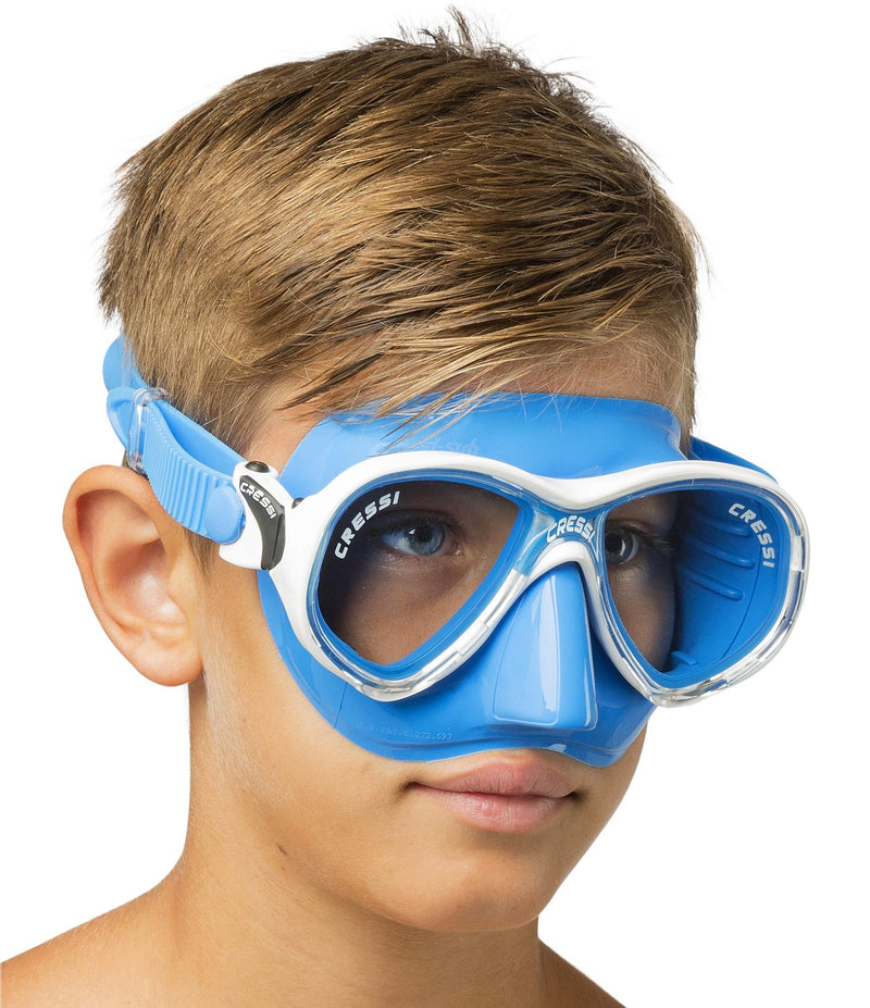 Cressi MAREA JR, Kids Youth Snorkeling Soft Mask - Cressi: Italian Quality Since 1946 Blue/Blue - BeesActive Australia