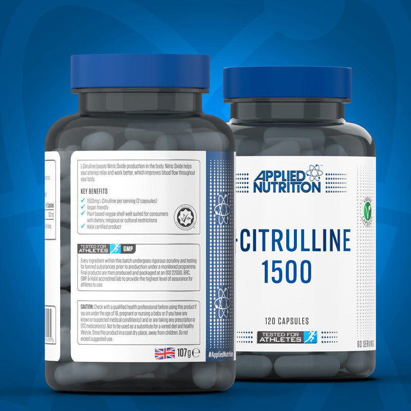 Applied Nutrition L-Citrulline 1500-1500mg L Citrulline Per Serving, Citrulline Capsules for Muscle Pump, Muscle Recovery Supplement, Increases Levels of L-Arginine and Nitric Oxide - 60 Servings - BeesActive Australia