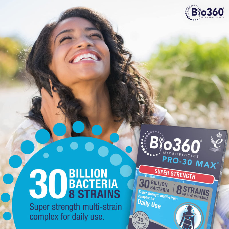 Natures Aid Bio360 Pro-30 MAX (30 Billion Bacteria), from Natures Aid, 30 Capsules Bio360 Pro-30 MAX 30 Capsules - BeesActive Australia