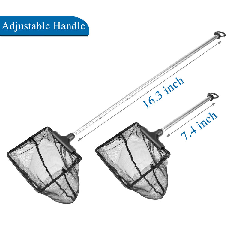 Lpraer Aquarium Fish Net with Extendable Stainless Steel Long Handle Fine Mesh Net for Fish Tank Medium - BeesActive Australia