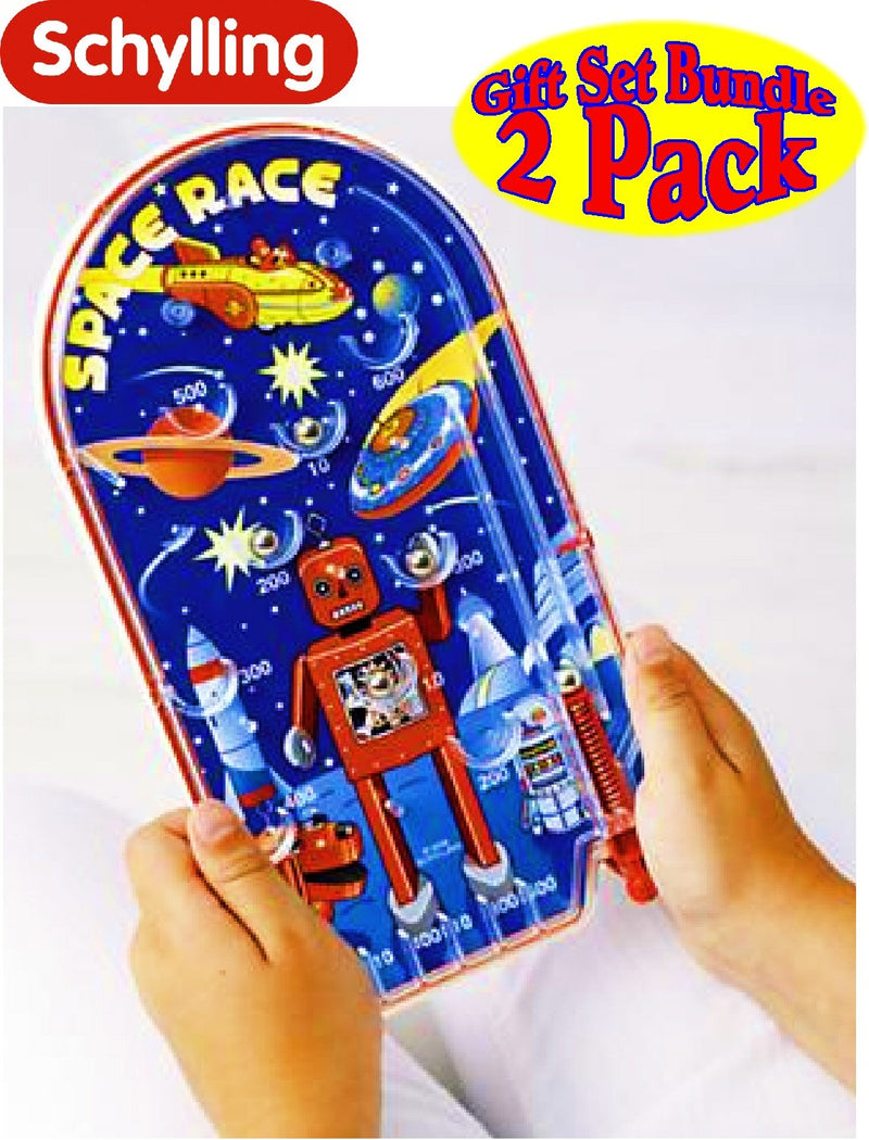 Schylling Classic 10" Pinball Games Space Race & Home Run! Baseball Gift Set Bundle - 2 Pack - BeesActive Australia
