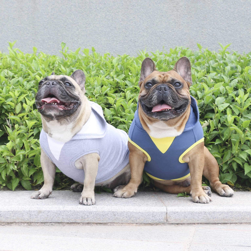 iChoue Sleeveless Dog Hoodies Clothes Sweatshirts Medium (Pack of 1) Blue - BeesActive Australia