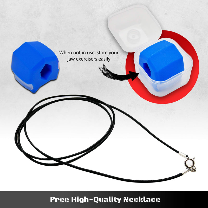 Jawlyne - Jaw Exerciser 3 Pack with 3 Strengths Jawline Toner Exerciser for Men and Women - With Necklace and Storage Containers - BeesActive Australia