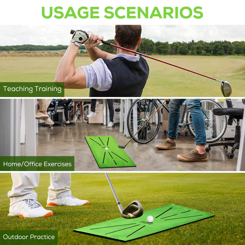 BNT Golf Training Mat, Swing Detection Batting, 23.6in x 11.4in, Analysis & Correct Your Swing Path, Mini Golf Practice Training Aid Rug, for Home/Office/Outdoor green - BeesActive Australia