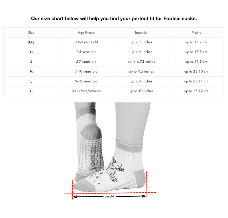 FOOTSIS Non Slip Grip Socks for Yoga, Pilates, Barre, Home, Hospital ,Mommy and Me classes "Unicorn" Large - BeesActive Australia