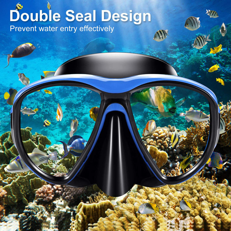 [AUSTRALIA] - KUYOU Snorkel Mask Adult, Profession Scuba Mask Adult Diving Mask Plating Impact Resistant Tempered Glass Anti-Fog Anti-Leak 