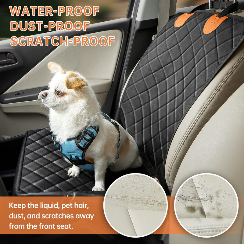 IVY&LANE Front Seat Covers for Dogs, 600D Oxford Waterproof & Scratch-Proof Pet Car Seat Protector Covers, Non-Slip Soft Dog Seat Covers for Cars, Sedans, Trunks and SUVs Black Frontseat Standard - BeesActive Australia