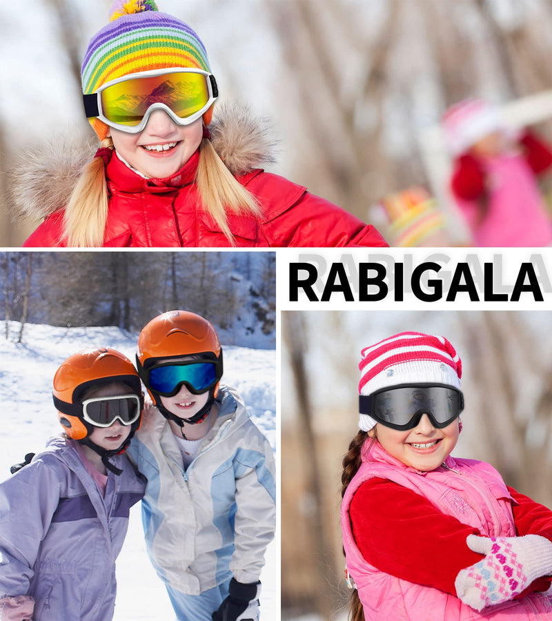 RABIGALA Kids Ski Goggles Snowboard Goggles Snow Goggles Clear Vision Anti-fog Snow Gear Skiing Goggles for Girls Boys Kids Blue - BeesActive Australia