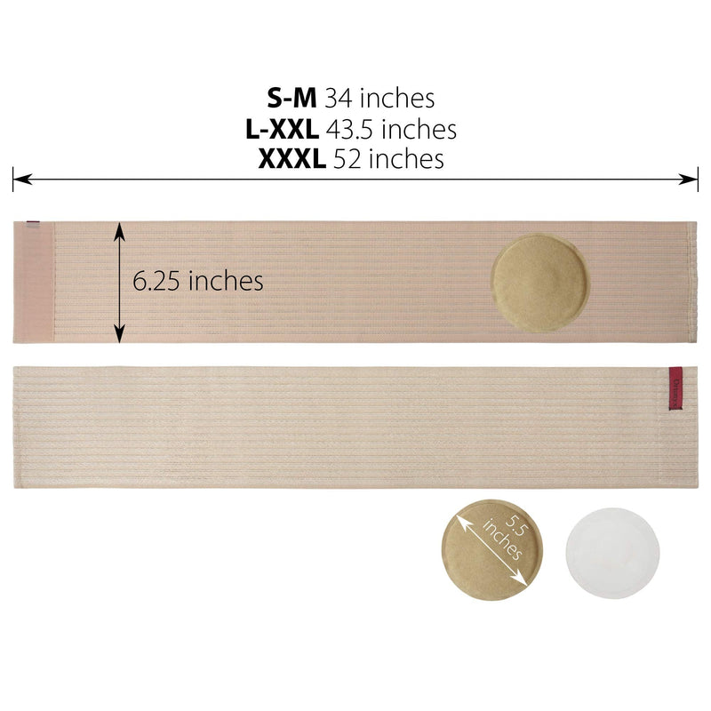 ORTONYX Premium Umbilical Hernia Belt for Men and Women / 6.25" Abdominal Binder With Hernia Support Pad - Navel Ventral Epigastric Incisional and Belly Button Hernias - Beige OX5241-L/XL L/XXL (35"-52") - BeesActive Australia