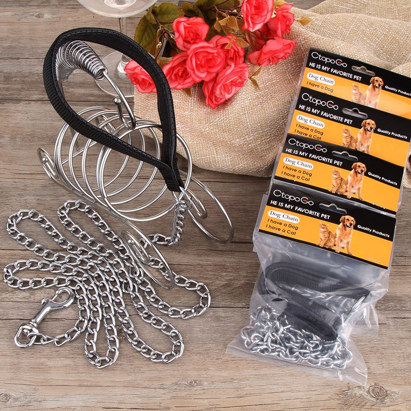 CtopoGo Heavy Duty Dog Leash,Metal Dog Leash Dog Chain with Padded Handle for Large & Medium Size Dogs 70 inch (180cm) - BeesActive Australia