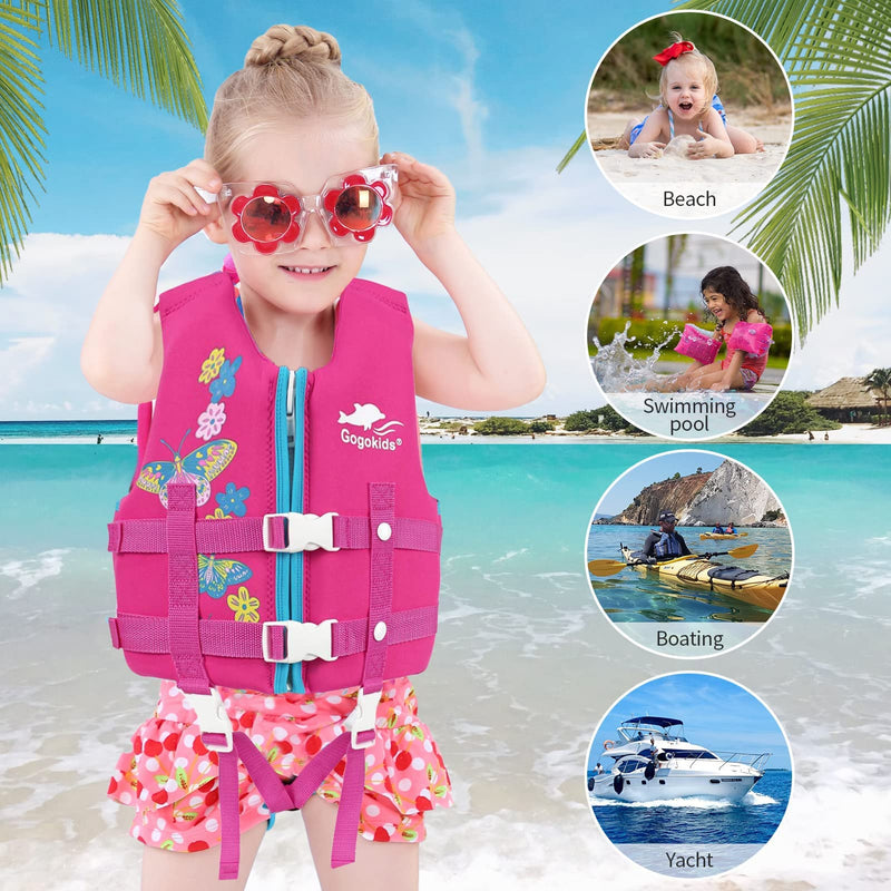 Kids Swim Vest -Baby Swimming Jacket Printed Float Swim Vest Buoyancy Swimwear with Adjustable Safety Strap, Suitable for 2-9 Year Butterfly L/7-9 Years - BeesActive Australia