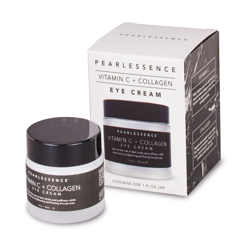 Pearlessence Vitamin C + Collagen Eye Cream | Helps Reduce Puffiness & Diminish Look of Dark Circles | Moisturizing to Brighten & Firm Eyes | Made in USA & Cruelty Free (1oz) - BeesActive Australia