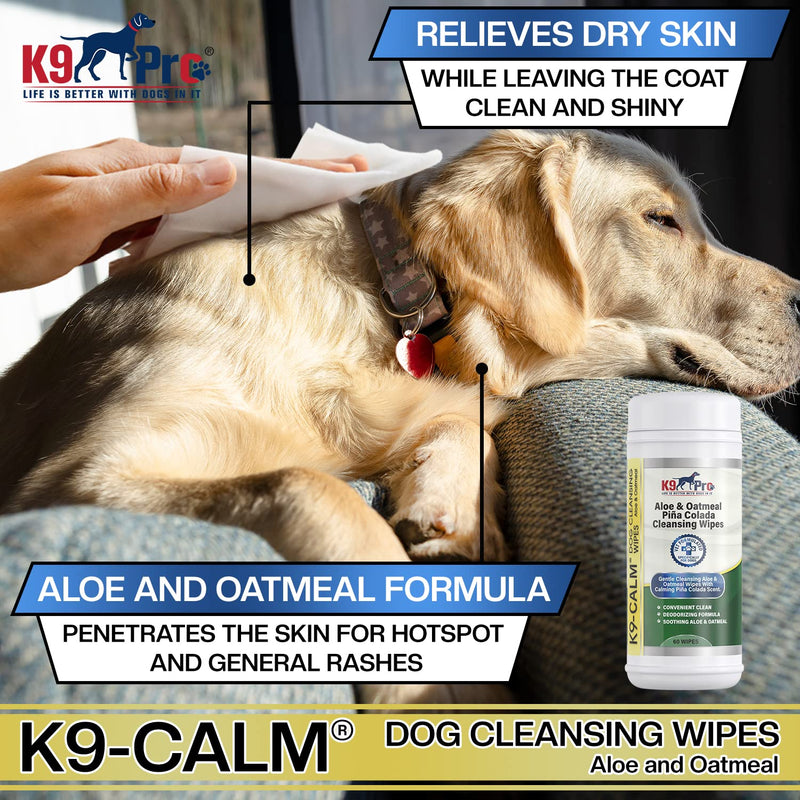 K9 Pro Dog Wipes Cleaning Deodorizing for Paws and Butt - All Natural Pet Wipes for Dogs, Premium Puppy Wipes for Dogs Feet and Dog Face Wipes, Dog Paw Wipes, Dog Bath Wipes for Dogs Feet 60 Count - BeesActive Australia