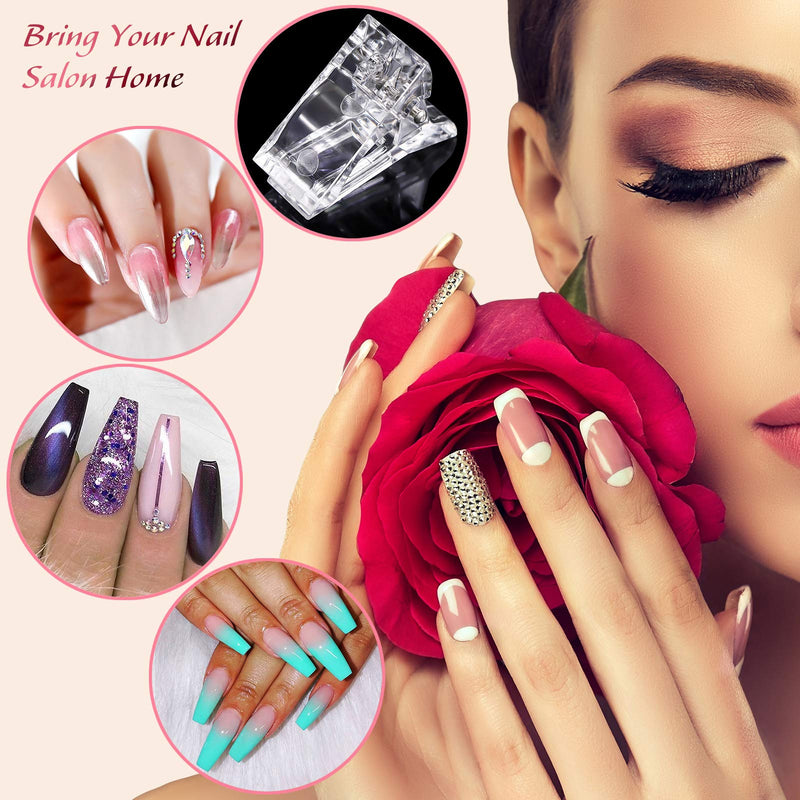MIKIMIQI 5 Pcs Poly Gel Quick Building Nail Tips Clip Plastic Transparent Finger Extension UV LED Builder Finger Extension Clip Nail Tips Clips for Quick Building DIY Manicure Nail Art Tool - BeesActive Australia