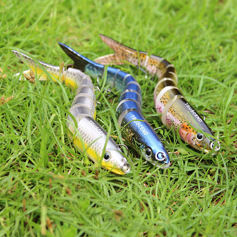 TRUSCEND Fishing Lures for Bass Trout Multi Jointed Swimbaits Slow Sinking Bionic Swimming Lures Bass Freshwater Saltwater Bass Fishing Lures Kit Lifelike Fishing Gifts for Men Combination A - BeesActive Australia