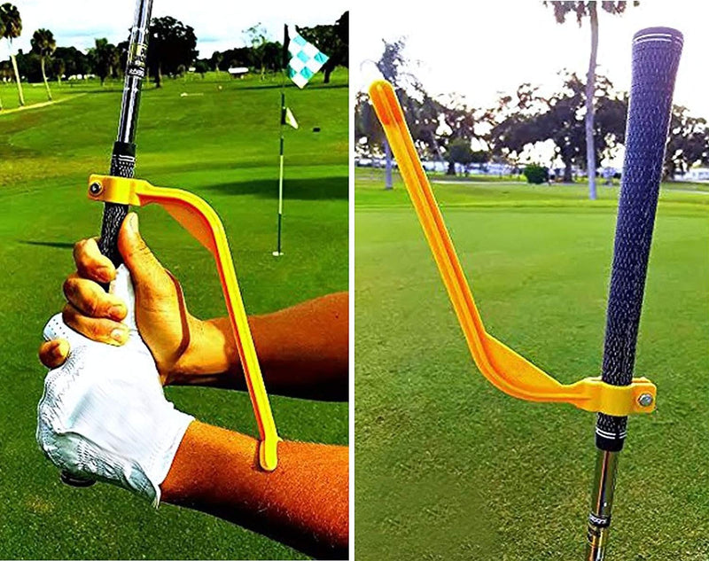 KISEER 2 Pcs Golf Training Aids Swing Correcting Trainer Tool Golf Accessories Yellow - BeesActive Australia