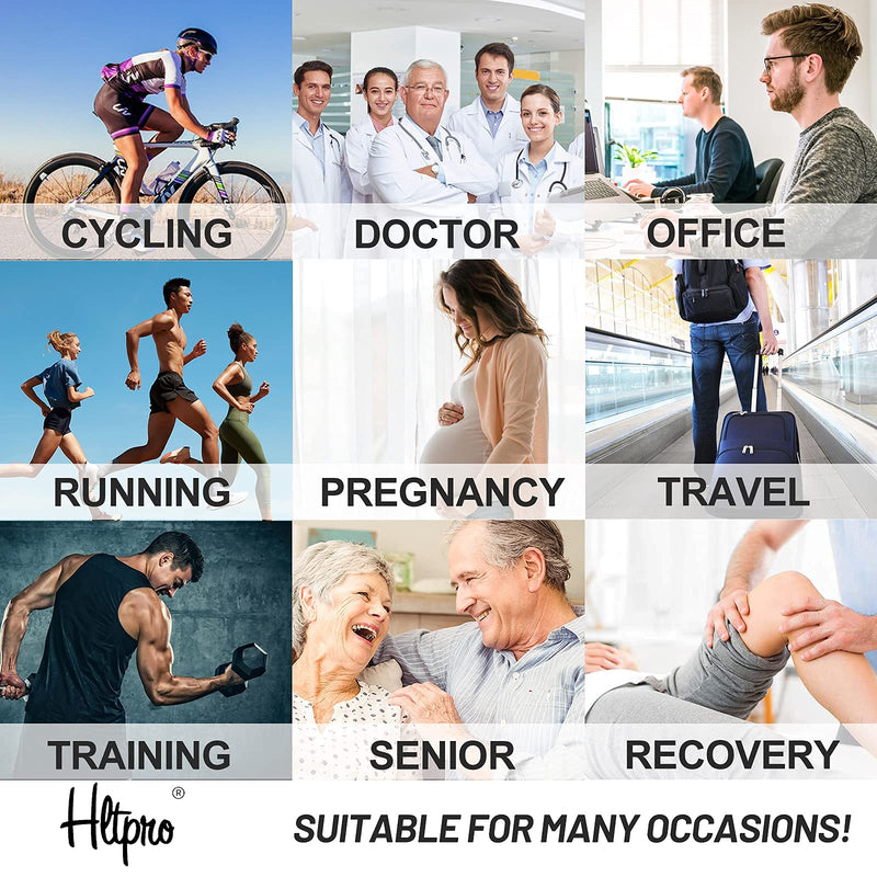 HLTPRO Compression Socks for Women & Men(4 Pairs) - Best Support for Medical，Circulation, Nurses, Running, Travel Large-X-Large Black Copper 4 Pairs - BeesActive Australia