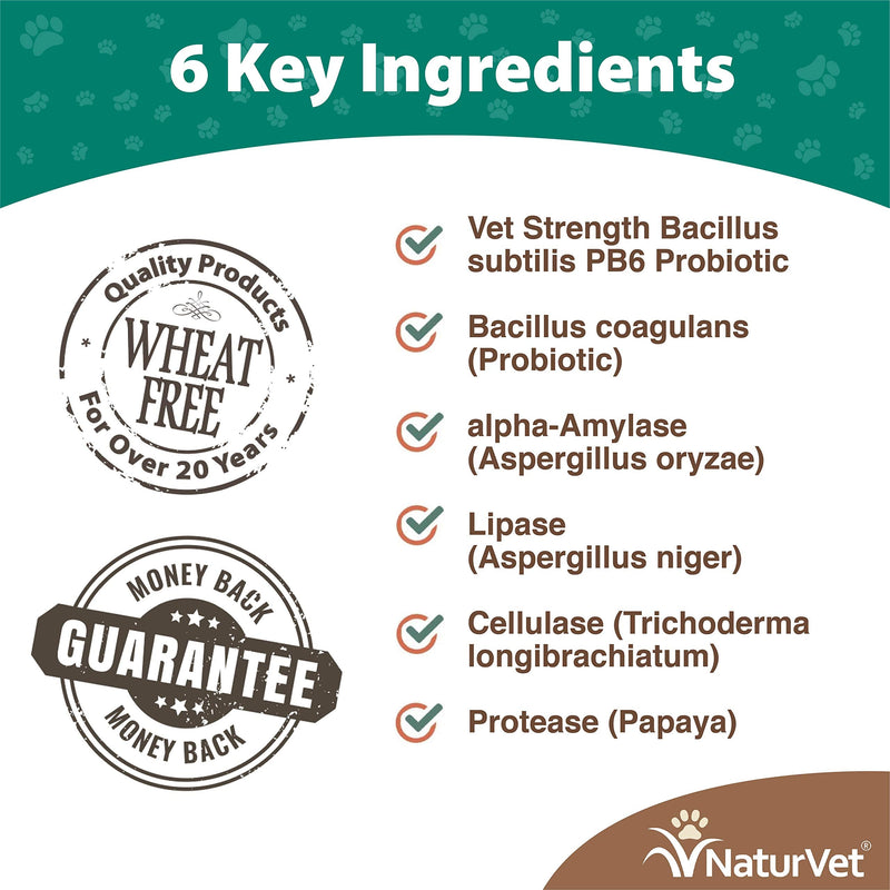 NaturVet – Advanced Probiotics & Enzymes - Plus Vet Strength PB6 Probiotic | Supports and Balances Pets with Sensitive Stomachs & Digestive Issues | for Dogs & Cats 120 Soft Chews - BeesActive Australia