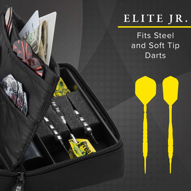 [AUSTRALIA] - Casemaster Classic Nylon Dart Carrying Case for Steel and Soft Tip Darts, Holds 6 Darts Numerous Other Accessories via Generous Storage Pockets, Tubes and Boxes 