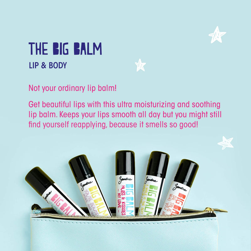 Zandra Big Balm - Lip+Body Balm - For Lips and Other Dry Skin Areas, Made with Shea butter, Coconut, Sunflower, Avocado and Castor Oil - Filled with Vitamin E - ALMOND ALFRESCO (.5 oz) - BeesActive Australia