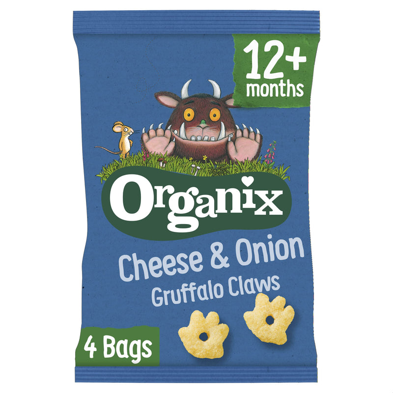 Organix Cheese & Onion Gruffalo Claws Toddler Snack Puffs 12+ Months Multipack 4x15g (Pack of 3) - BeesActive Australia