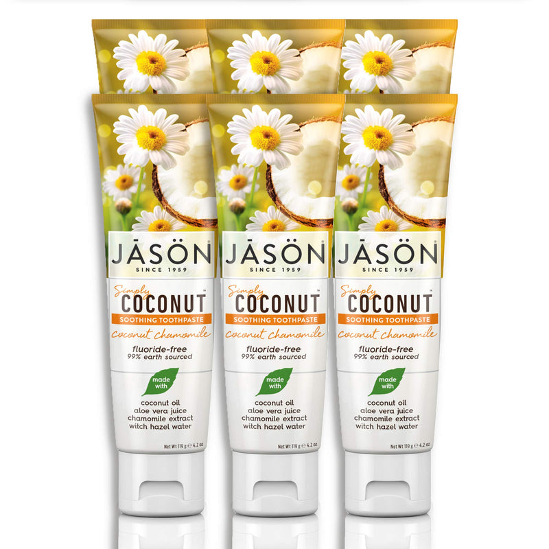 Jason Simply Coconut Soothing Fluoride-Free Toothpaste, Coconut Chamomile, 4.2 Oz - BeesActive Australia