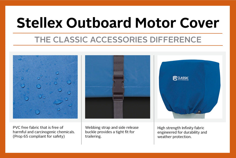 [AUSTRALIA] - Classic Accessories Stellex Trailerable Outboard Boat Motor Cover 50-115 Hp 