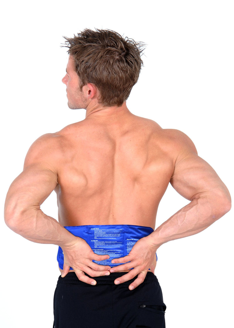 Hot & Cold Reusable and Flexible Gel Ice Pack for Pain Relief with Straps - Fits Any Body Parts - Flexible After Frozen - Back, Shoulders, Neck, Waist, Wrist, Arms, Ankle, Calves 14'' X 6'' (Blue) Blue - BeesActive Australia