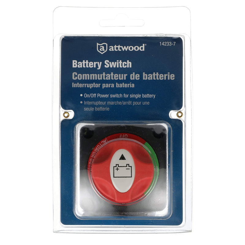 [AUSTRALIA] - Attwood 14233-7 Battery Switch — On/Off Power Switch for Single Battery, Removable Control Knob, 12- to 50-Volt DC 